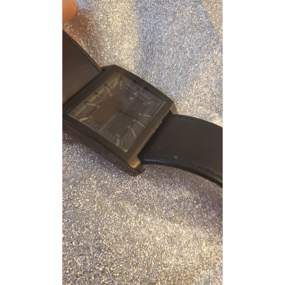 Armani Exchange Mens Leather Rectangular Watch - image 4